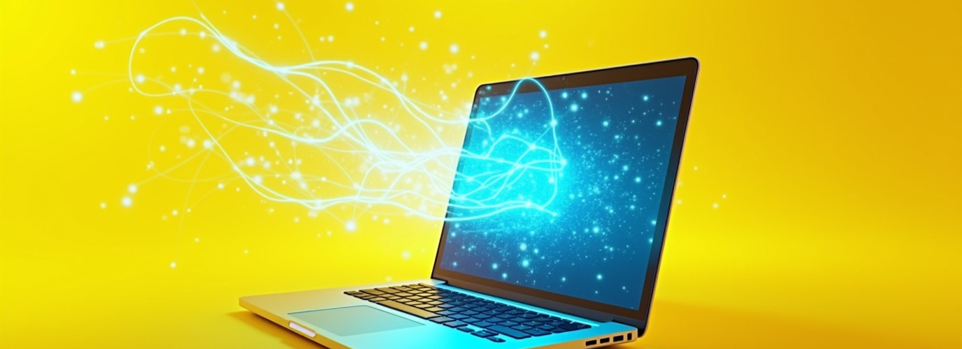 Flux_Dev_highresolution_stock_photo_of_a_laptop_on_a_bright_ye_0