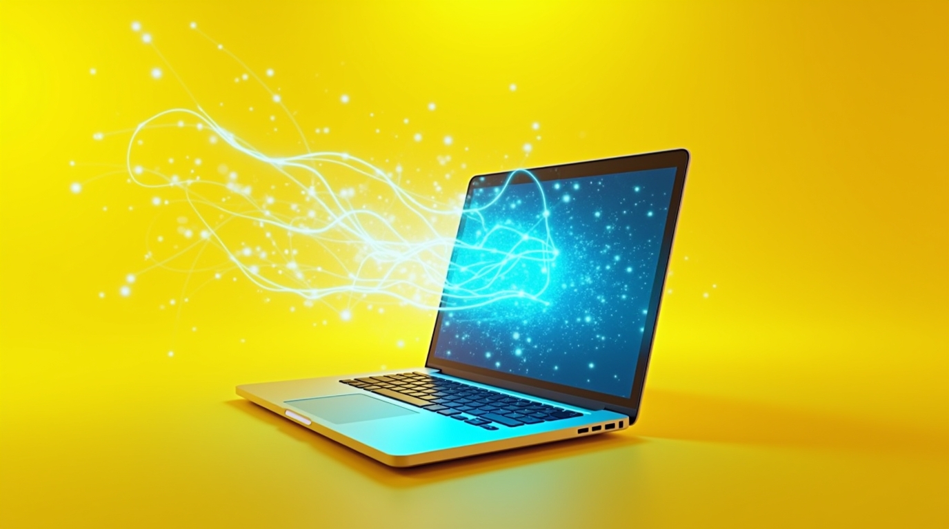 Flux_Dev_highresolution_stock_photo_of_a_laptop_on_a_bright_ye_0